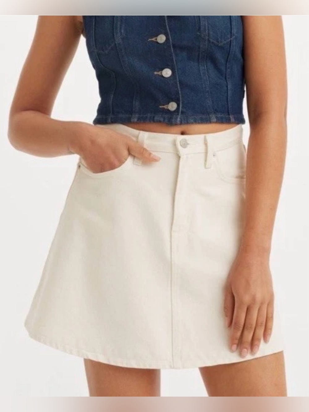 Levi Denim Classic A-Line Cotton Skirt